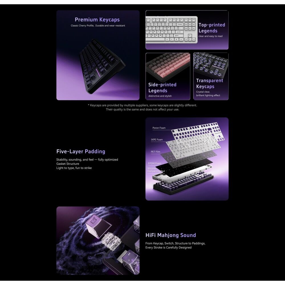 ATK A87 PRO Tri-Mode Wireless Mechanical Gaming Keyboard Starry Night Switch