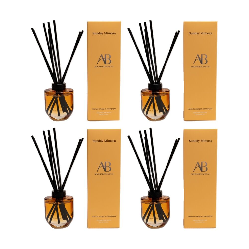 4PK Aromabotanical Sunday Mimosa 200ml Scented Home Fragrance Diffuser Fruity Scent