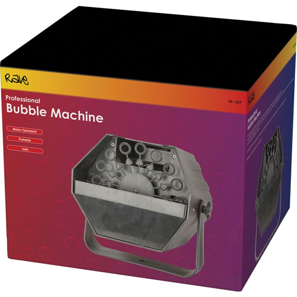 Rave Mains Operated Electric Bubble Machine W/ Carry Handle 20 Rotations/Minute