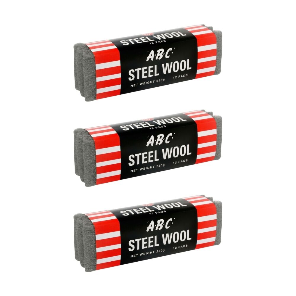3PK ABC 250g Home Professional Cleaning Steel Wool Sleeves Grade 000