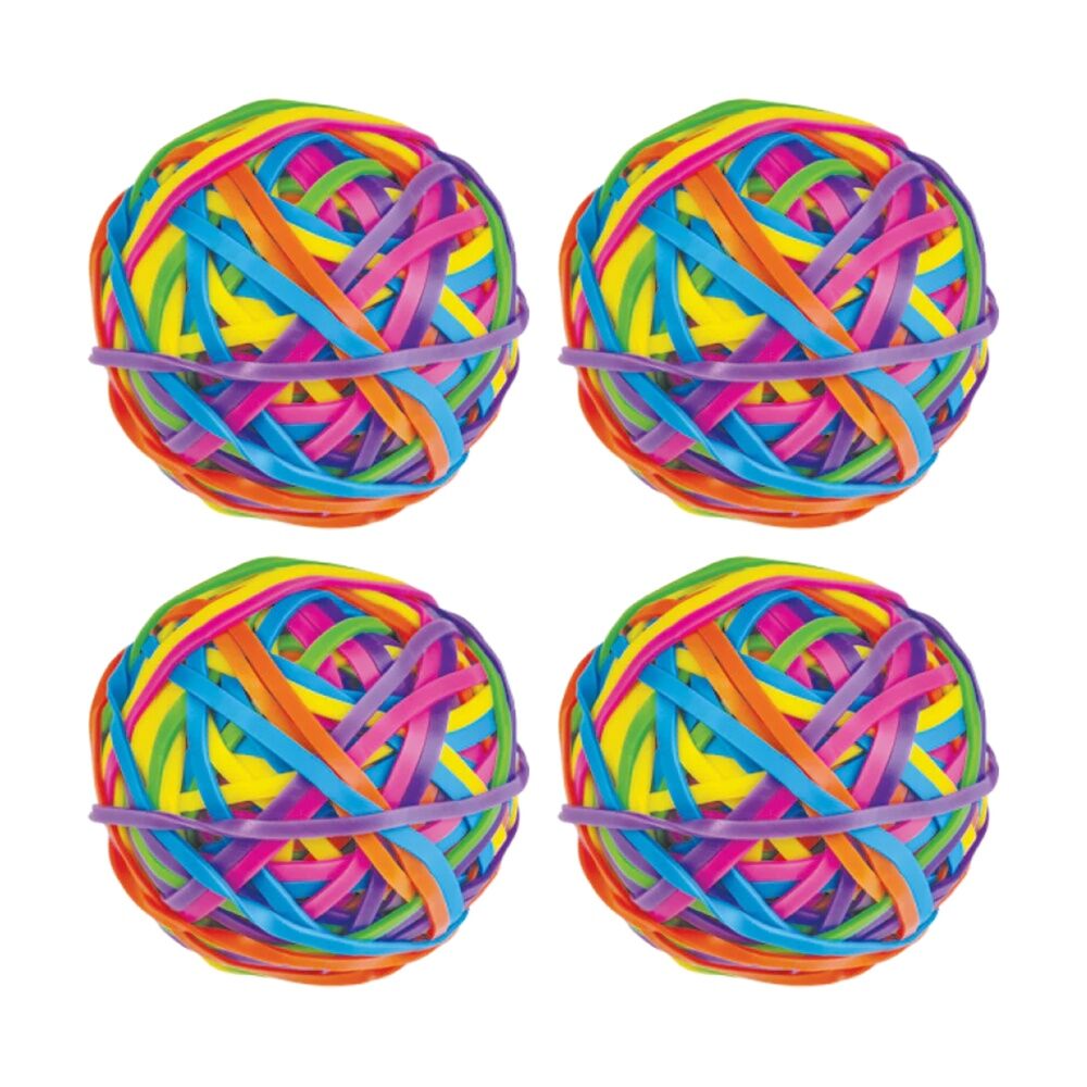 4PK MDI Rubber Band Ball Stress Relief Sensory Fidget Toy Assorted
