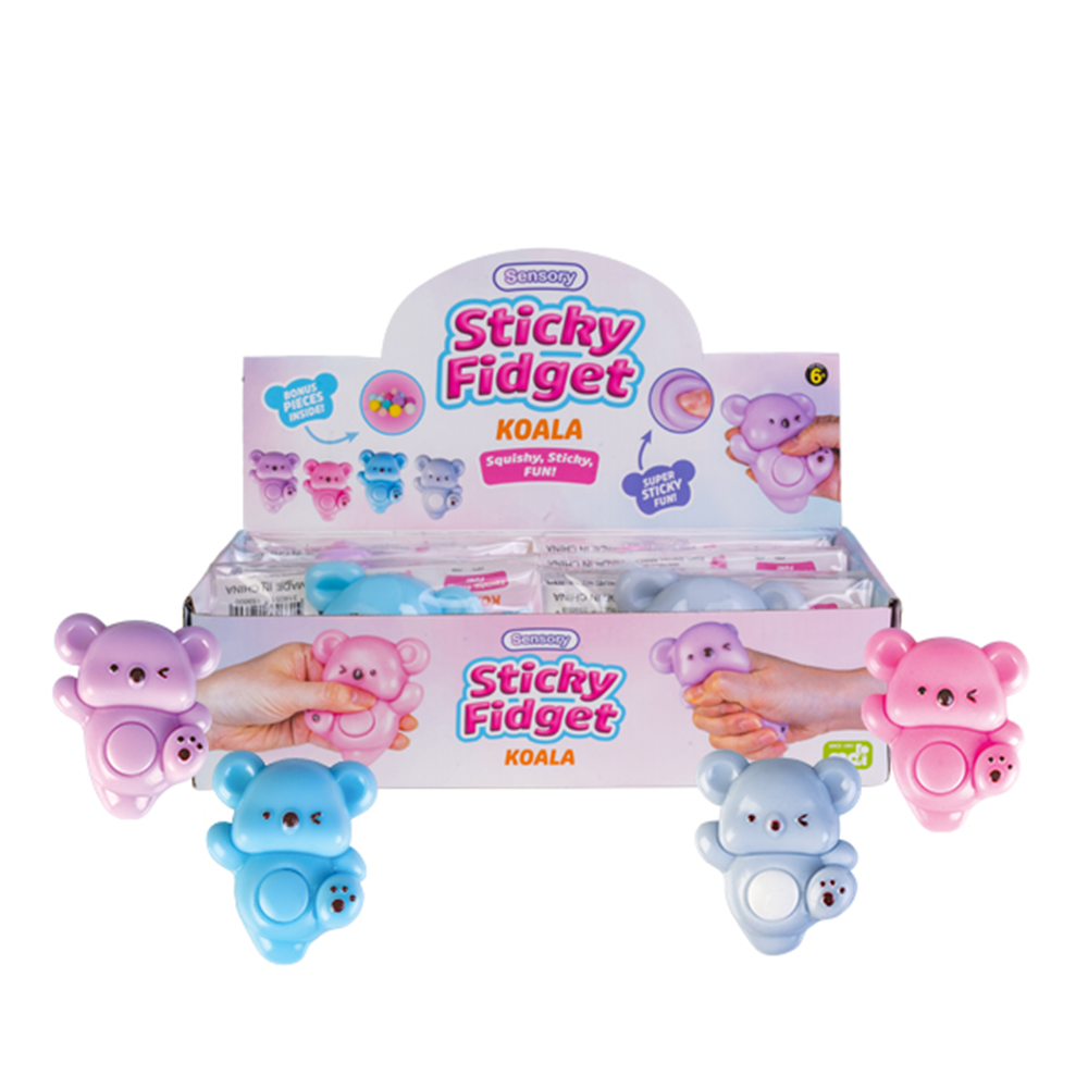 12PK MDI Sticky Fidget Koala Squishy Stress Relief Kids Fun Sensory Toy Assorted