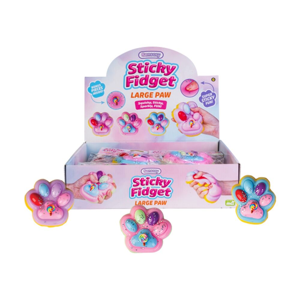 8PK MDI Sticky Fidget Large Paw Squishy Stress Relief Kids Sensory Toy Assorted