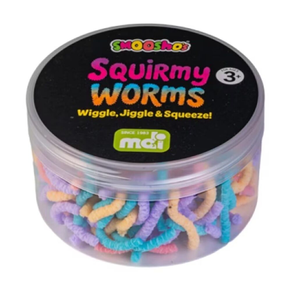 4PK Smooshos Squirmy Worms Squishy Stress Relief Sensory Toy 3Y+ Multicolour