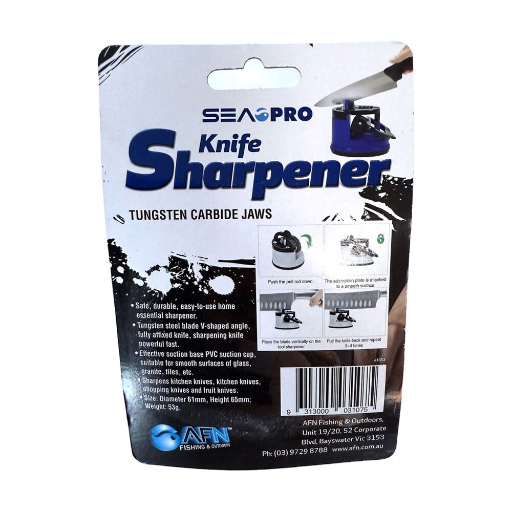 Sea Pro Durable Kitchen Knife Sharpener W/ Suction Cup V Shape Blade