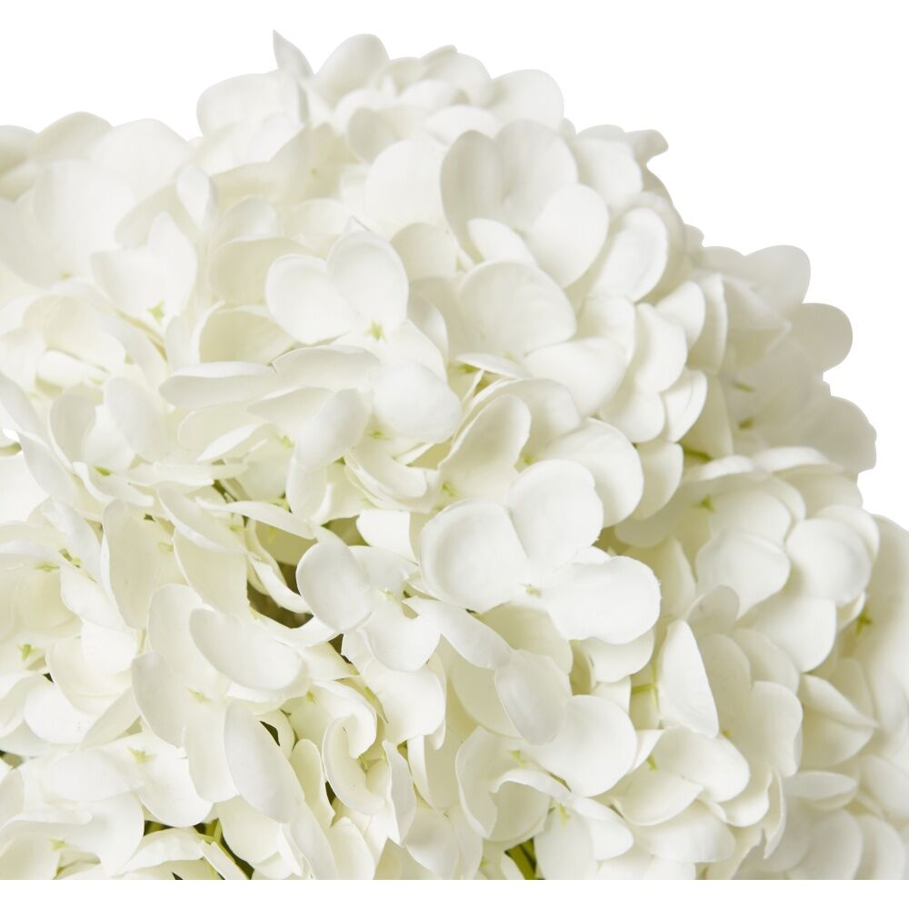 E Style Hydrangea Classic White Artificial Flower Arrangement Clear Vase 29x26cm