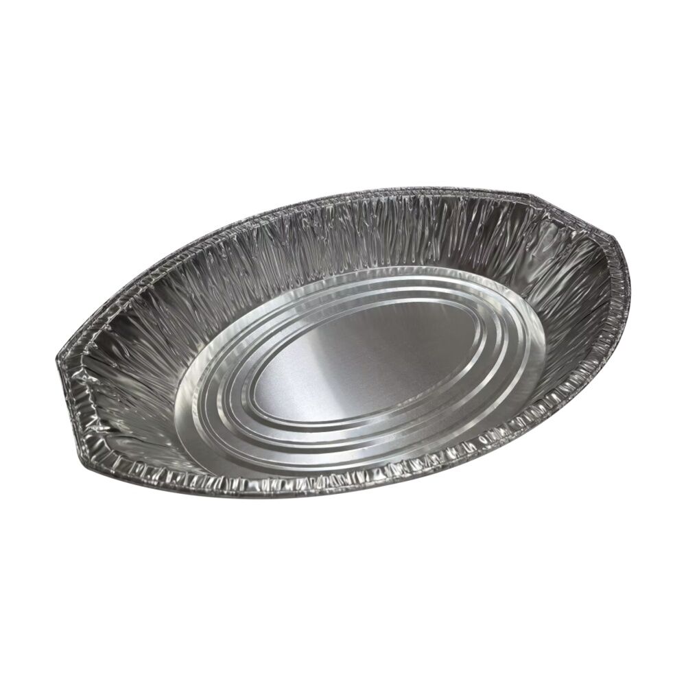 48x Partyware Single Use Foil Tray Oval 460x340x76mm