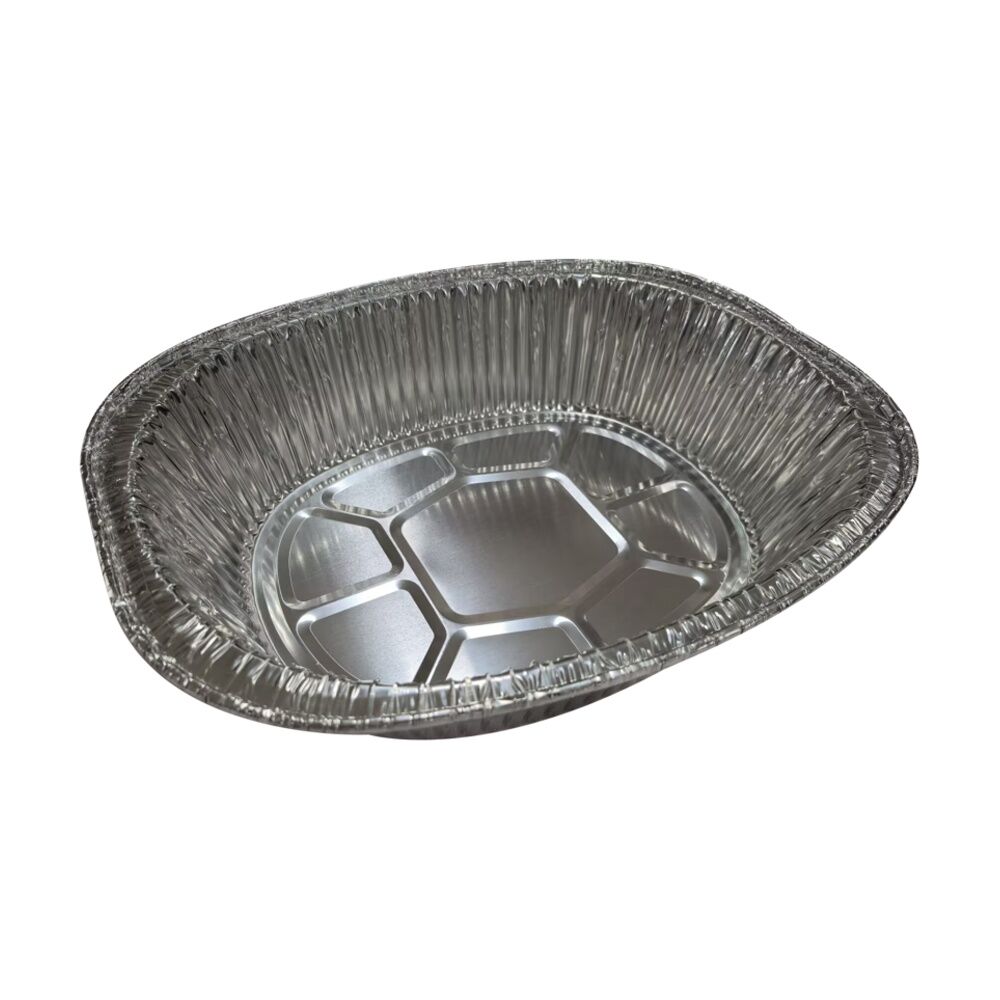 24x 2pc Partyware Single Use Foil Tray Set Oval 350x280x80mm