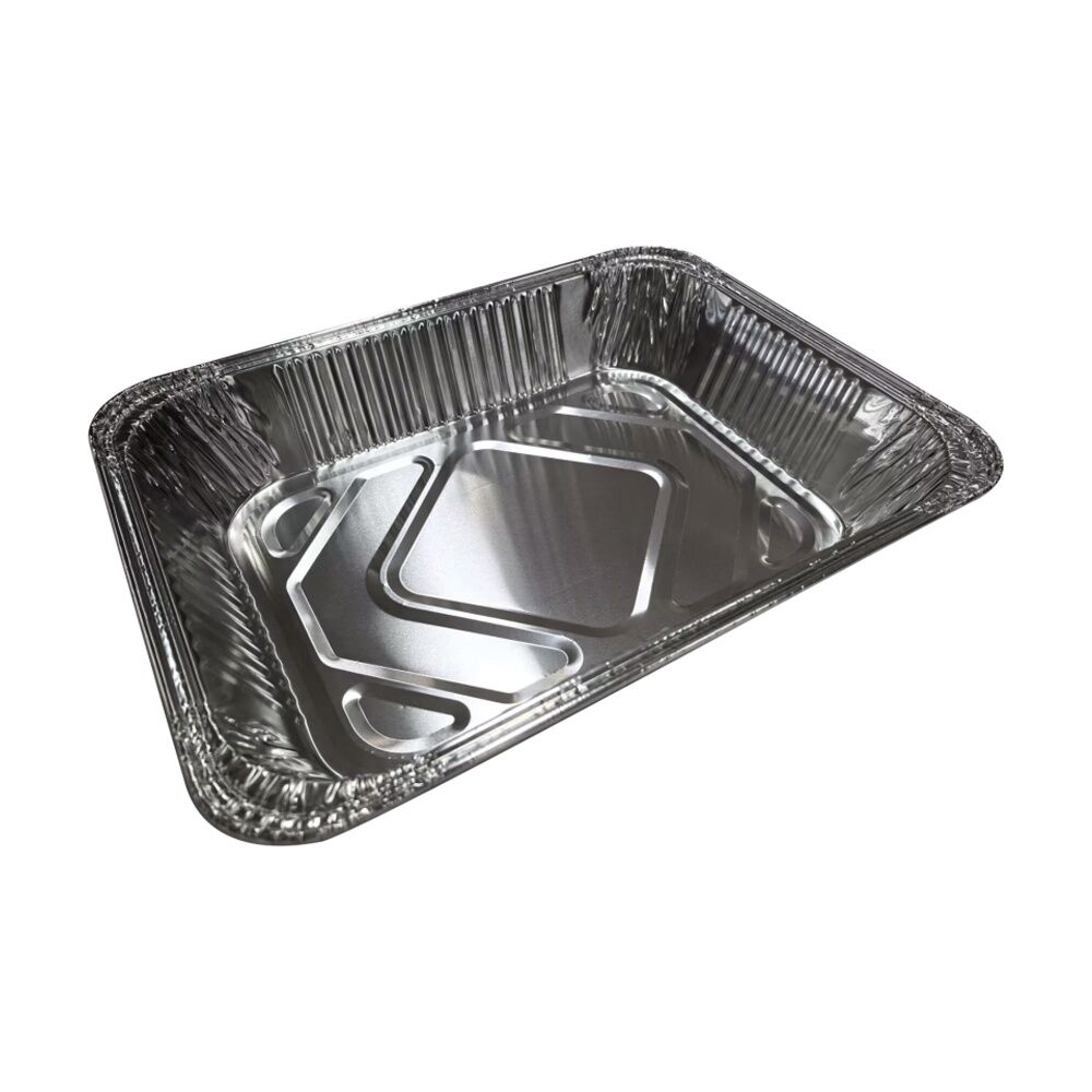 12x 3pc Partyware Single Use Foil Tray Set Rectangular 335x245x60mm