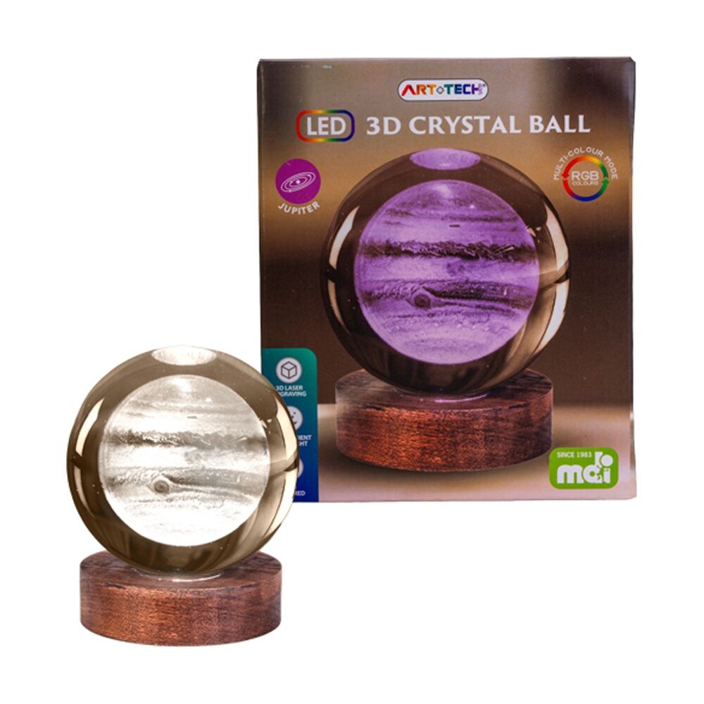 Art + Tech 3D Crystal Ball Colour Changing Lamp USB Powered Jupiter