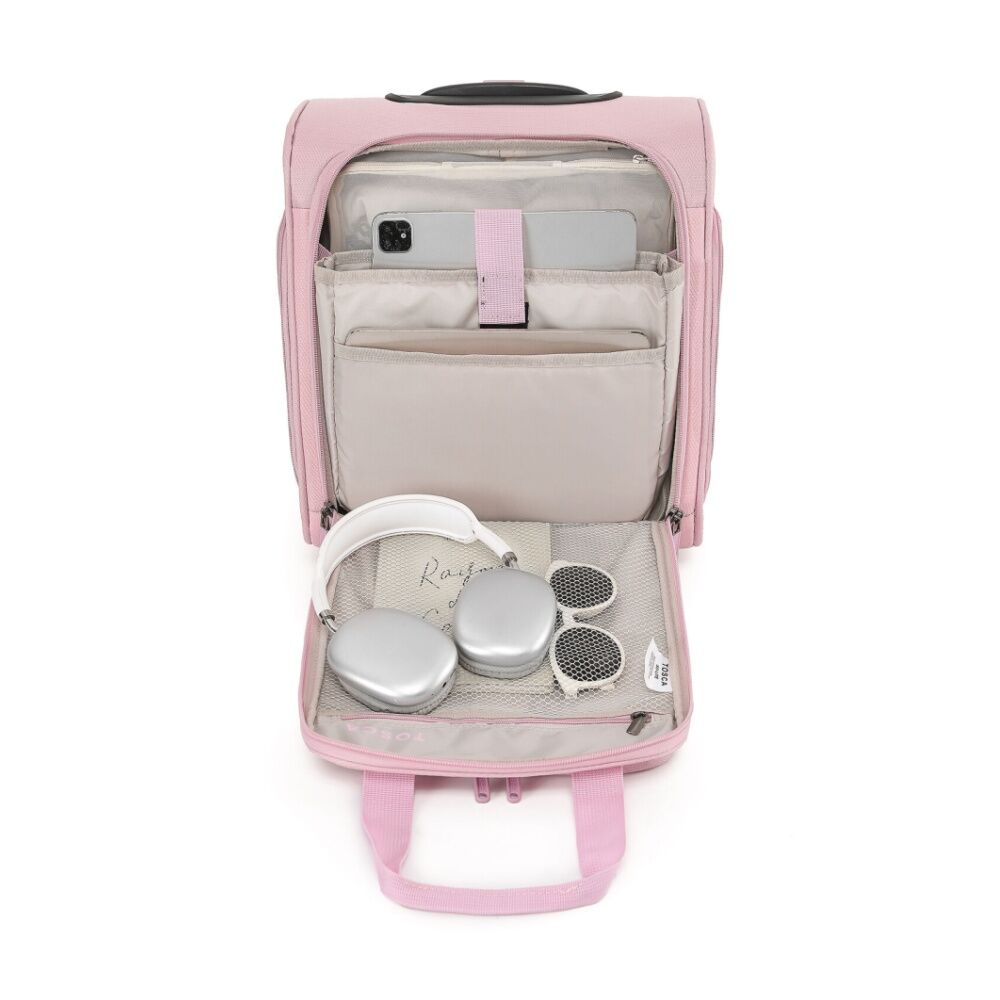Tosca So Lite Onboard Wheel Bag Fabric Compact Travel With Wheels Blush
