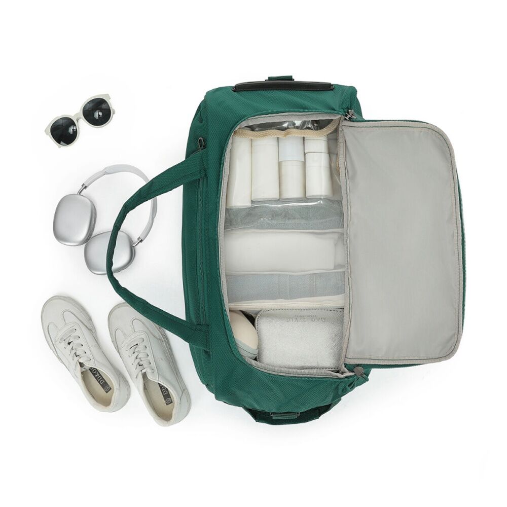 Tosca So Lite Onboard Wheel Bag Fabric Compact Travel With Wheels Emerald Green