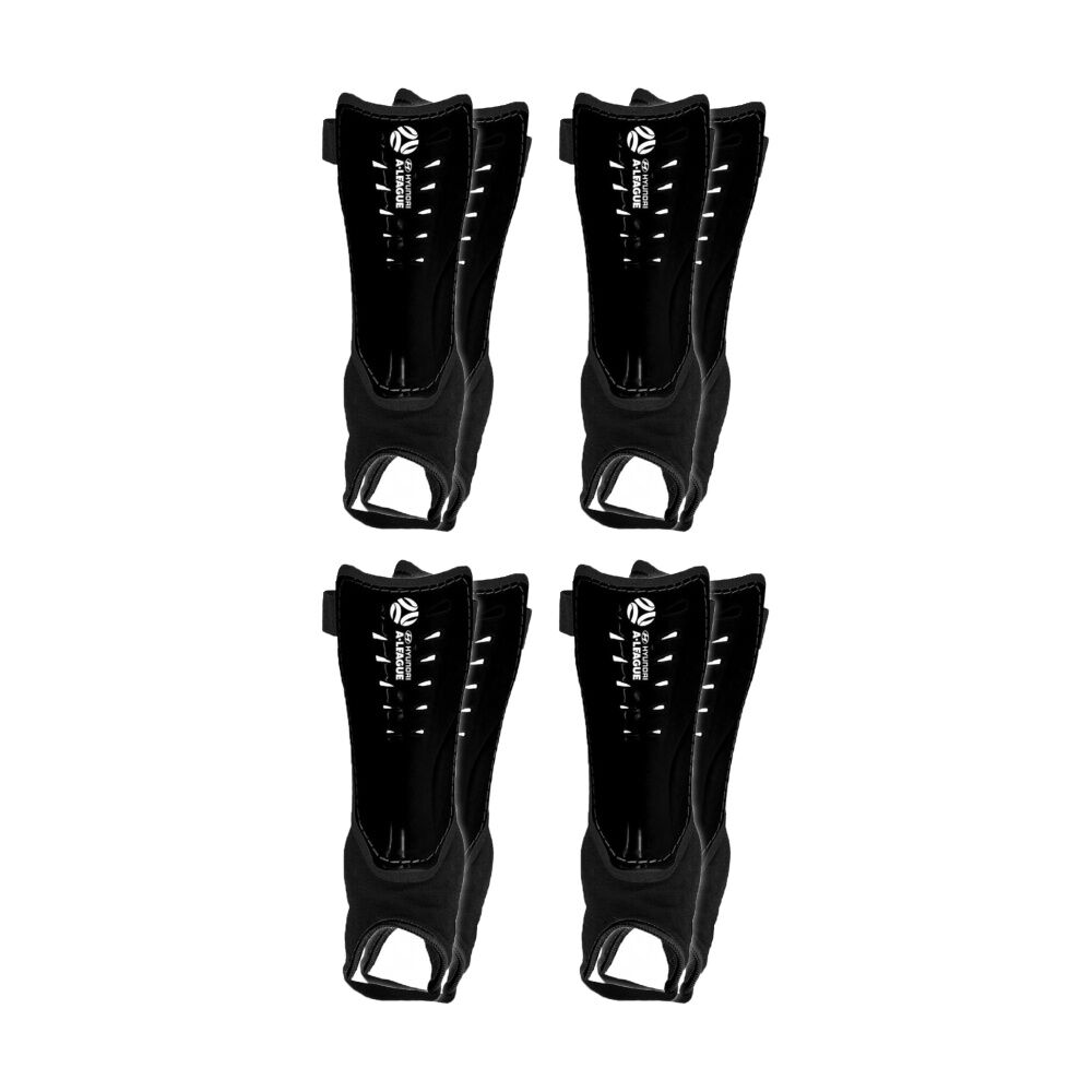 4x Hyundai A-League Sports/Soccer Shin Guard/Pads Size w/Ankle - Assorted