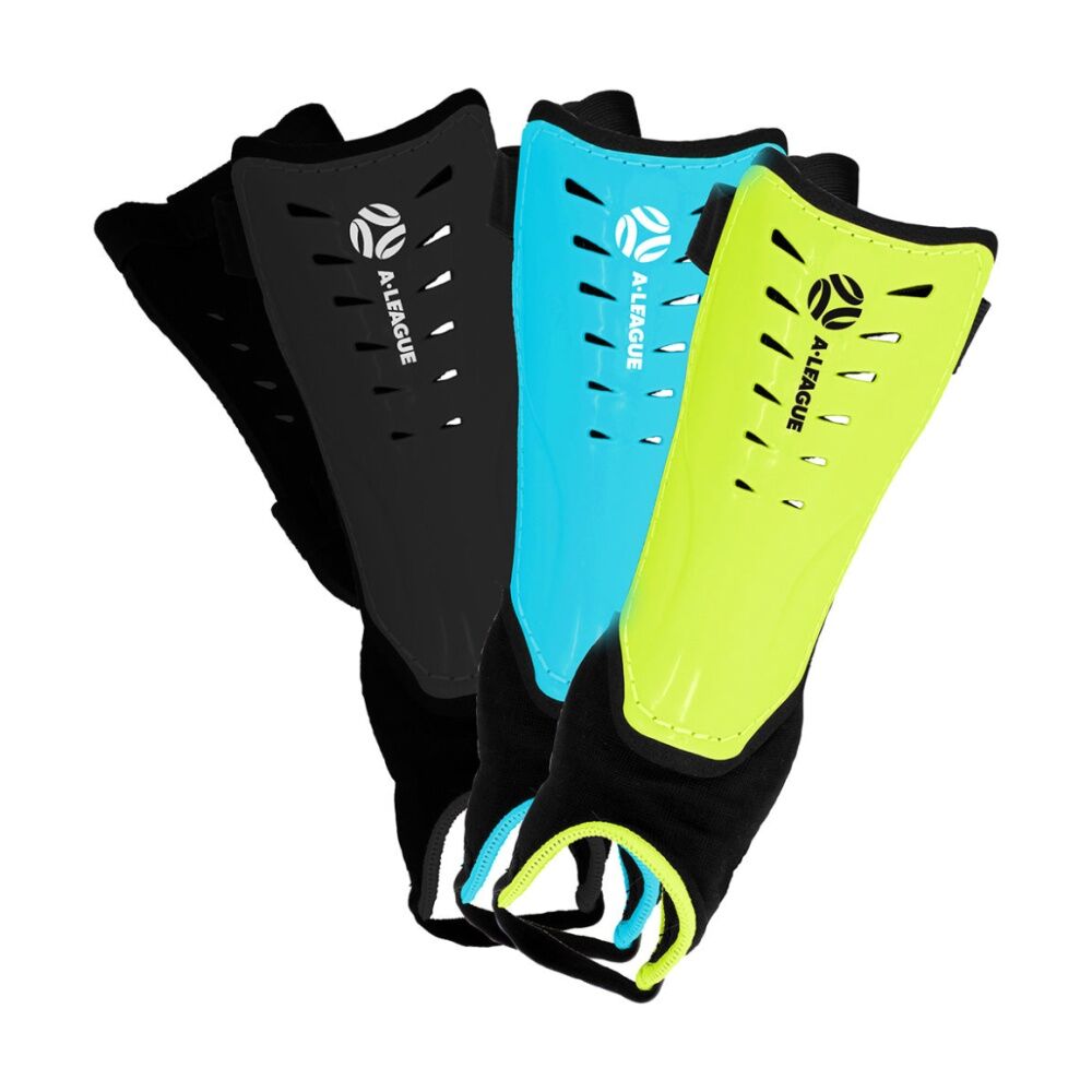 4x Hyundai A-League Sports/Soccer Shin Guard/Pads Size w/Ankle - Assorted