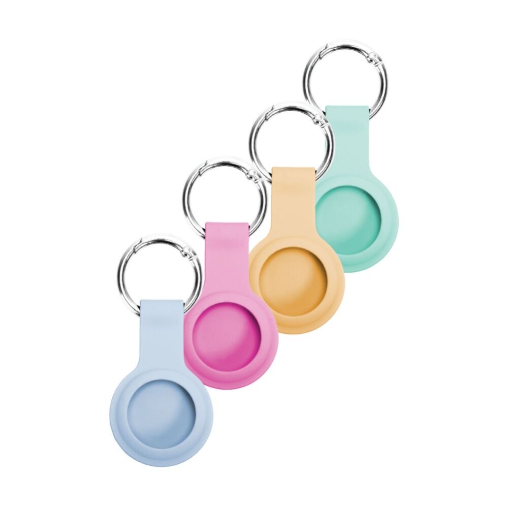 4x 4pc Laser AirTag Silicone Vibrant Tones Soft Touch With Keyring Multicolour