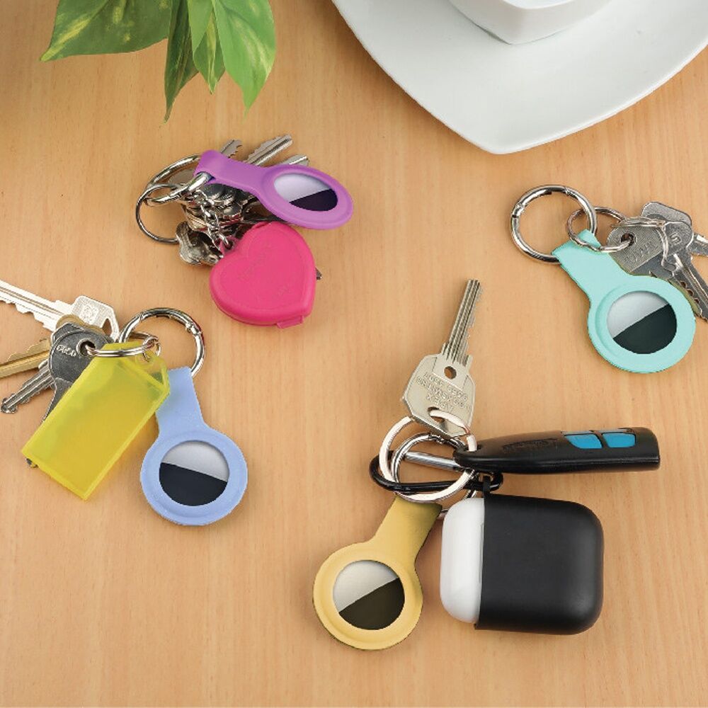 4x 4pc Laser AirTag Silicone Vibrant Tones Soft Touch With Keyring Multicolour