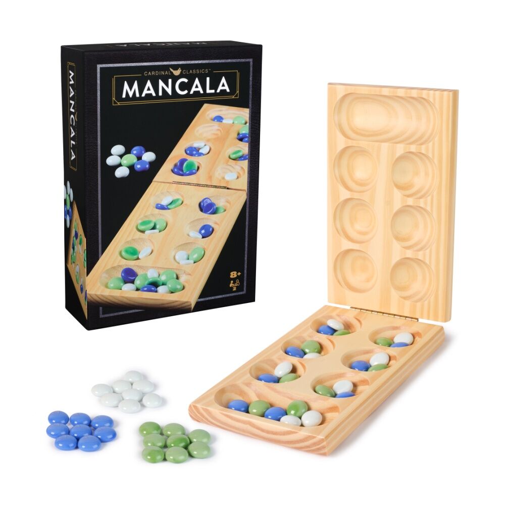 Cardinal Wooden Folding Mancala Kids/Family Board Game 6y+ 2 Players