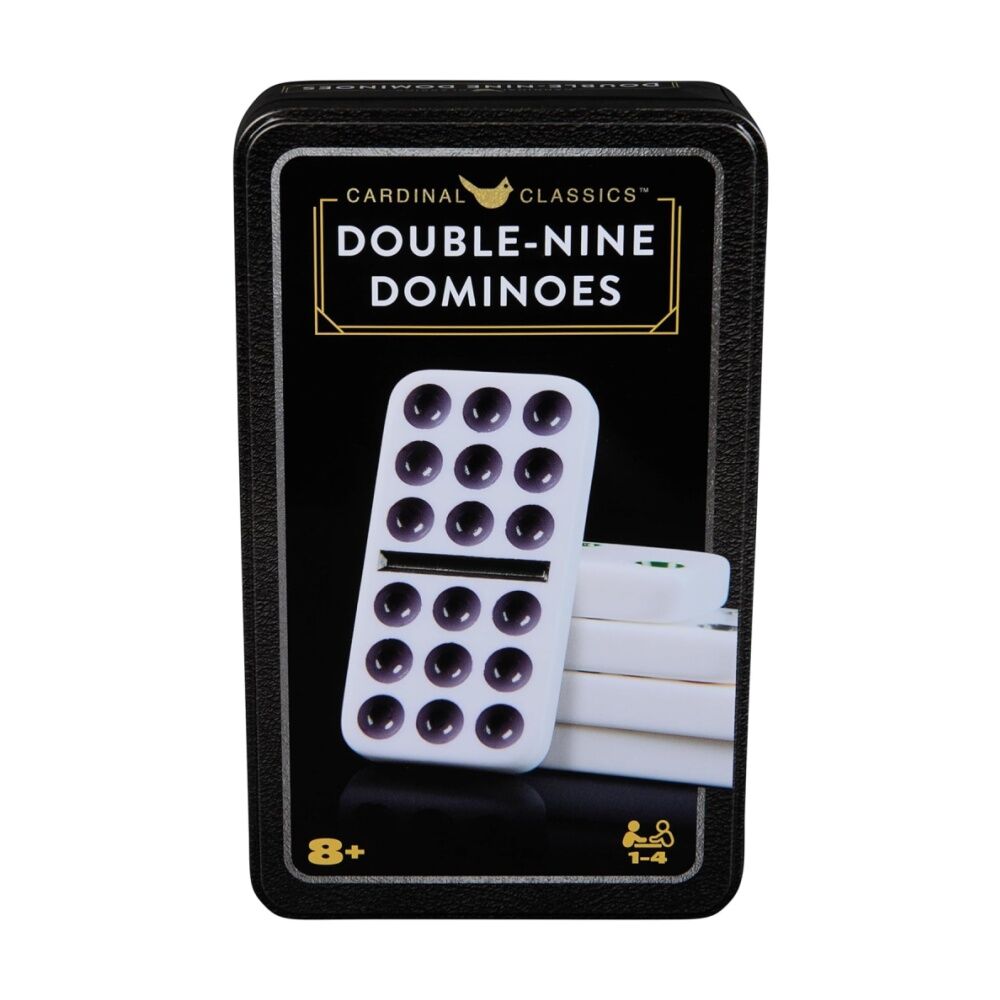 Cardinal Classic Double 9 Coloured Dominoes W/ Tin 6y+ Board Game