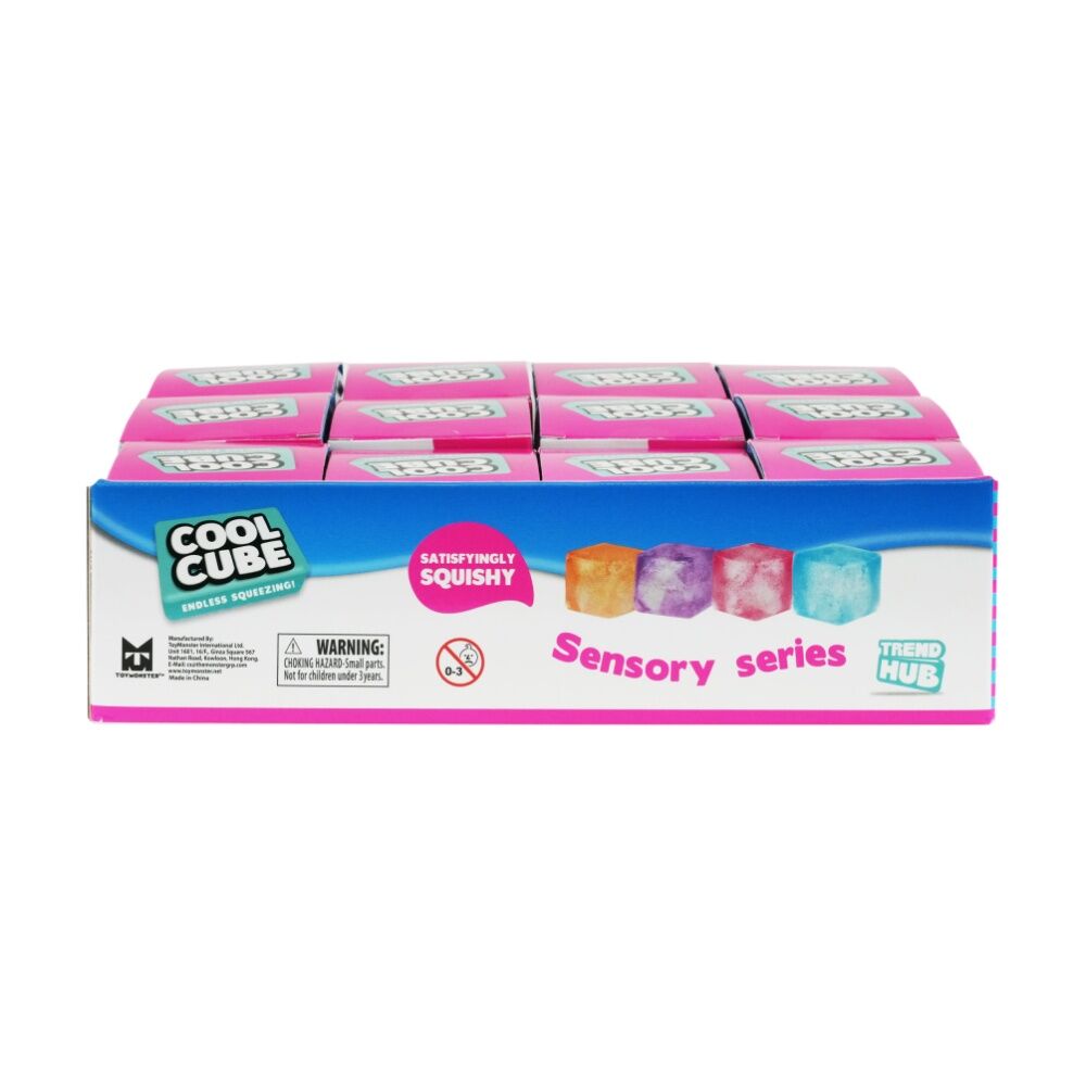 3PK Trend Hub Kids 3y+ Cool Cube Ultra-Squishy Sensory Fidget Toy Assorted