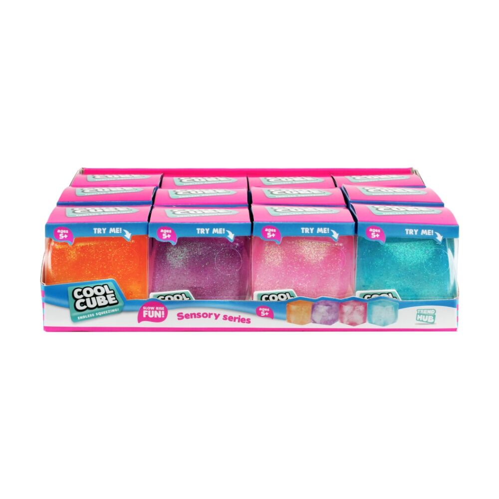 3PK Trend Hub Kids 3y+ Cool Cube Ultra-Squishy Sensory Fidget Toy Assorted