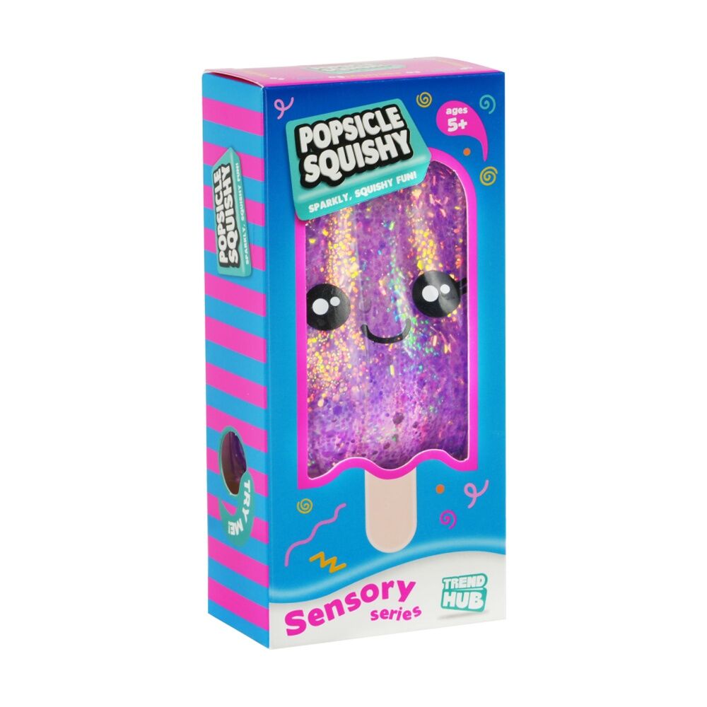 3PK Trend Hub Kids 3y+ Popsicle Squishy Glitter Sensory Fidget Toy Assorted