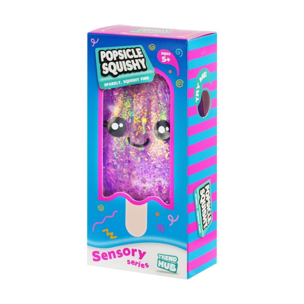 3PK Trend Hub Kids 3y+ Popsicle Squishy Glitter Sensory Fidget Toy Assorted