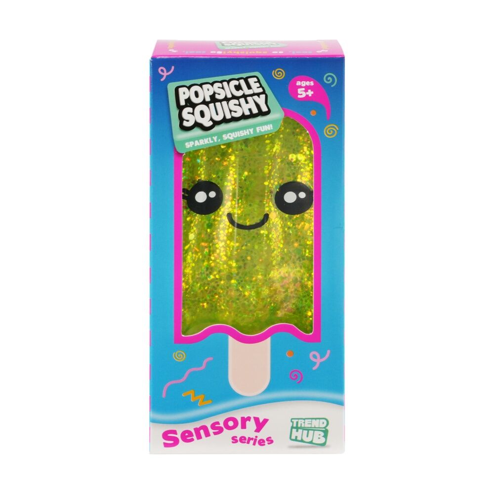 3PK Trend Hub Kids 3y+ Popsicle Squishy Glitter Sensory Fidget Toy Assorted