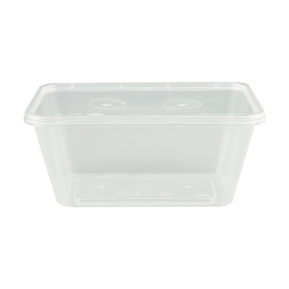 20x 20pc Partyware Rectangular Plastic Storage Container Set W/ Lids 650ml