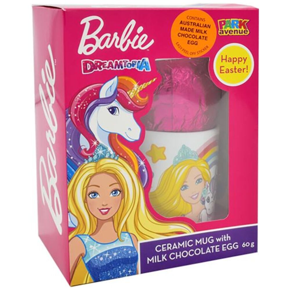12x 2pc Park Avenue Barbie Dreamtopia Mug & Milk Chocolate Easter Egg 60g
