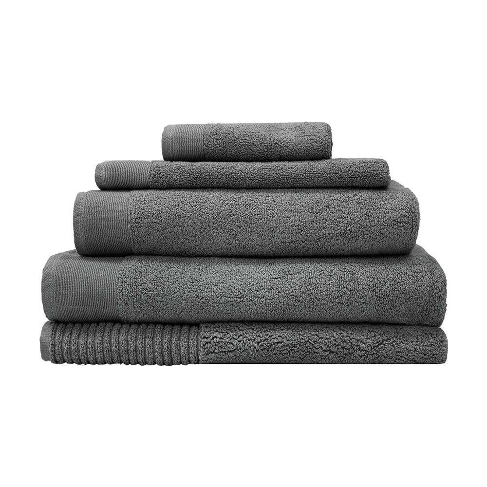 2PK Bambury Elvire 600gsm Soft Absorbent Cotton Bath Sheet 80x160cm Grey