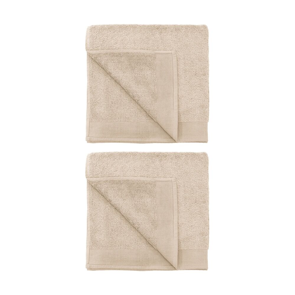 2PK Bambury Elvire 600gsm Soft Absorbent Cotton Bath Towel 68x137cm Neutrals