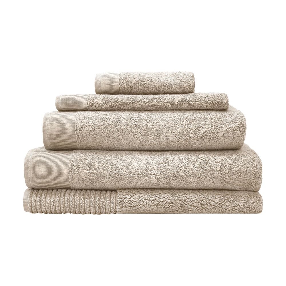 6PK Bambury Elvire 600gsm Soft Absorbent Cotton Face Washer 33x33cm Neutrals