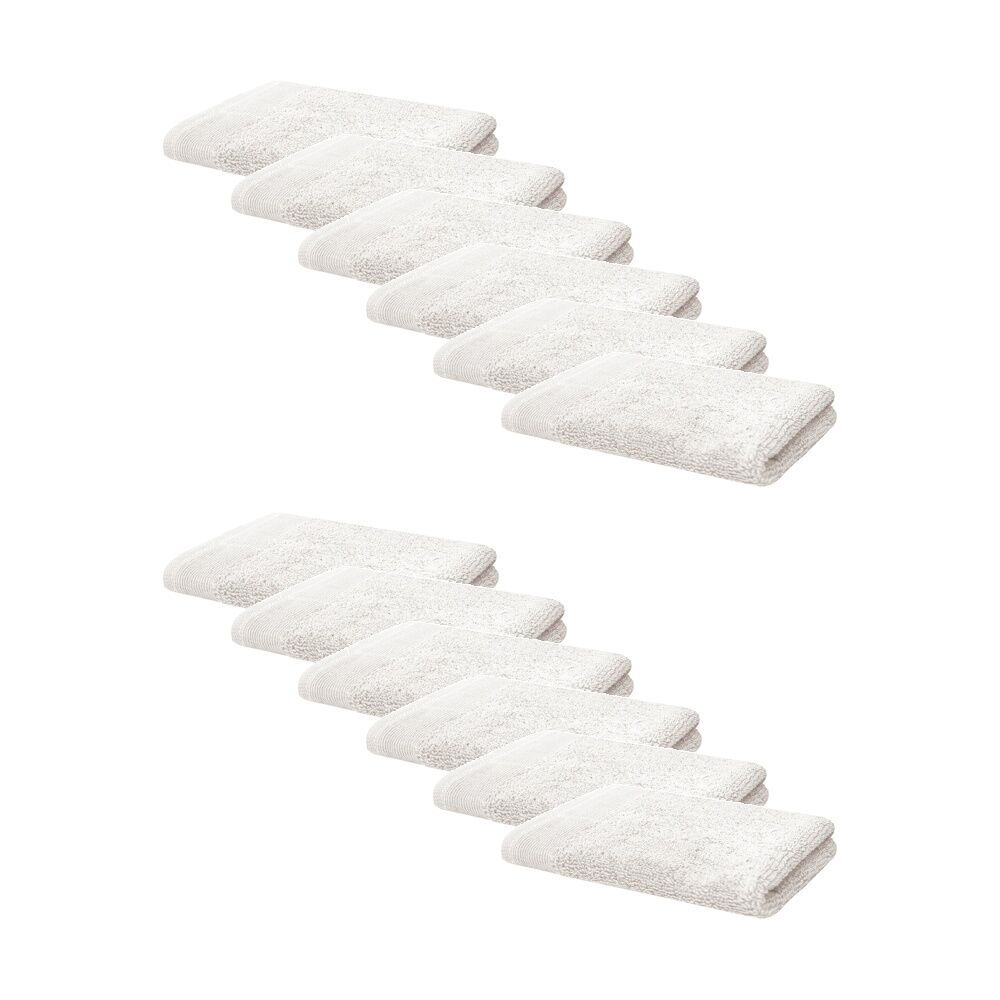 12PK Bambury Elvire 600gsm Soft Absorbent Cotton Face Washer 33x33cm White