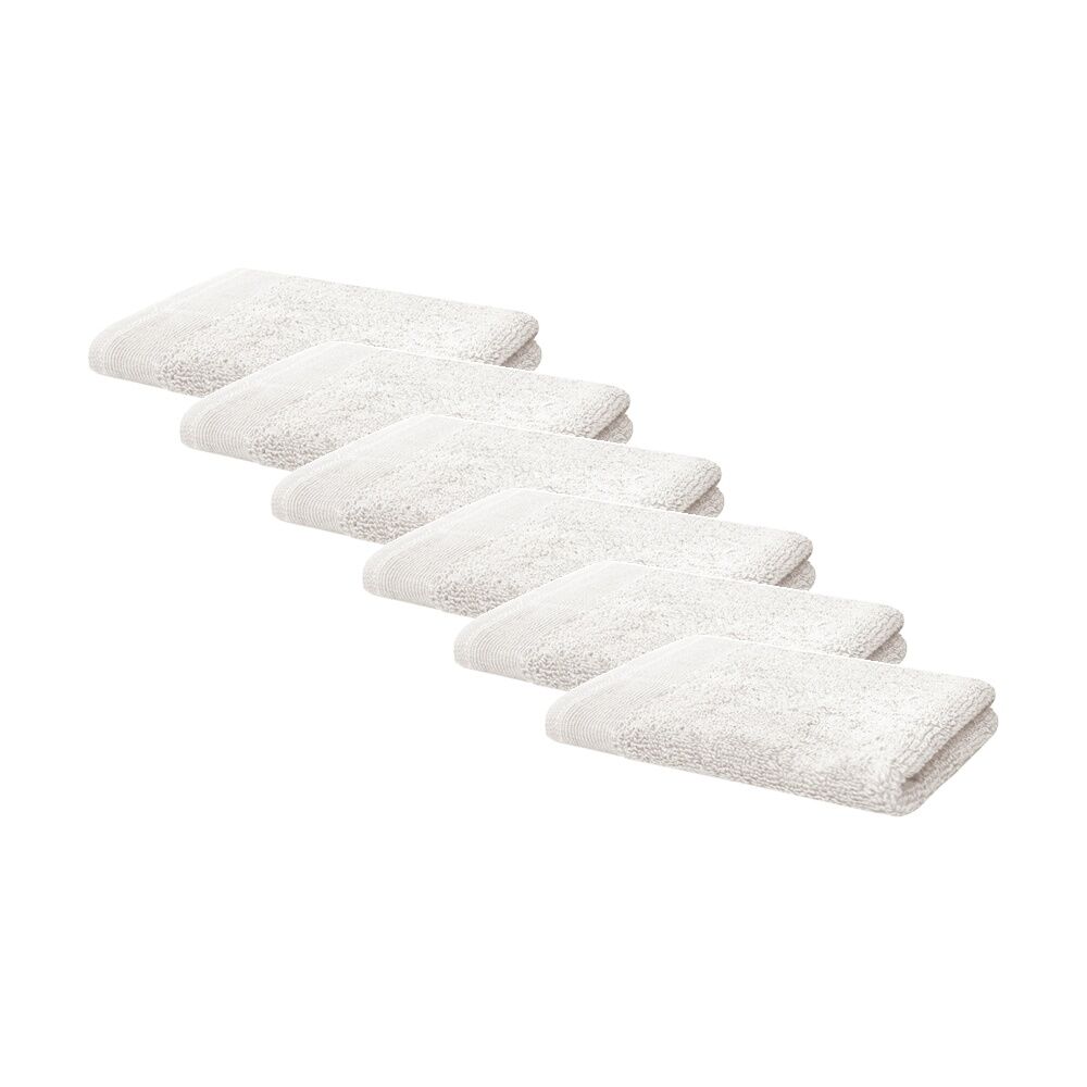 6PK Bambury Elvire 600gsm Soft Absorbent Cotton Face Washer 33x33cm White