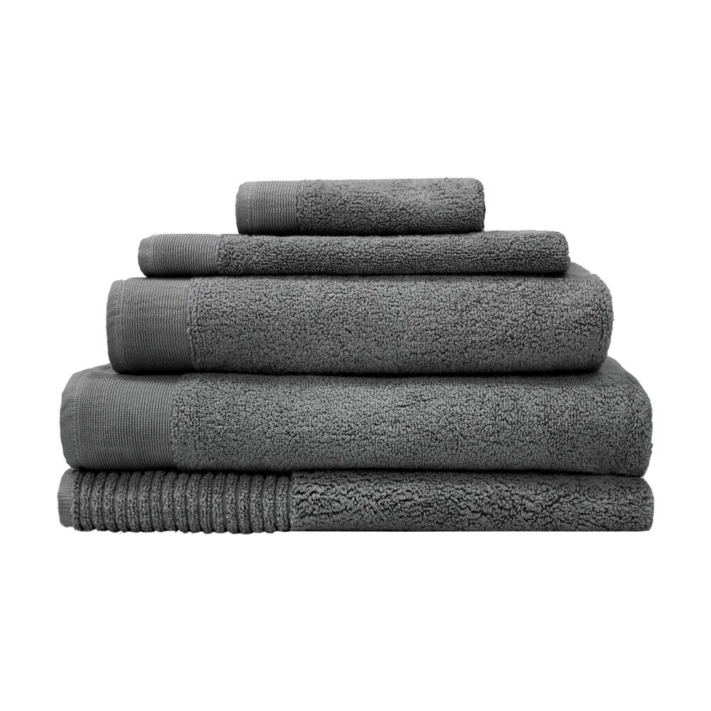 4PK Bambury Elvire 600gsm Soft Absorbent Cotton Hand Towel 40x60cm Grey