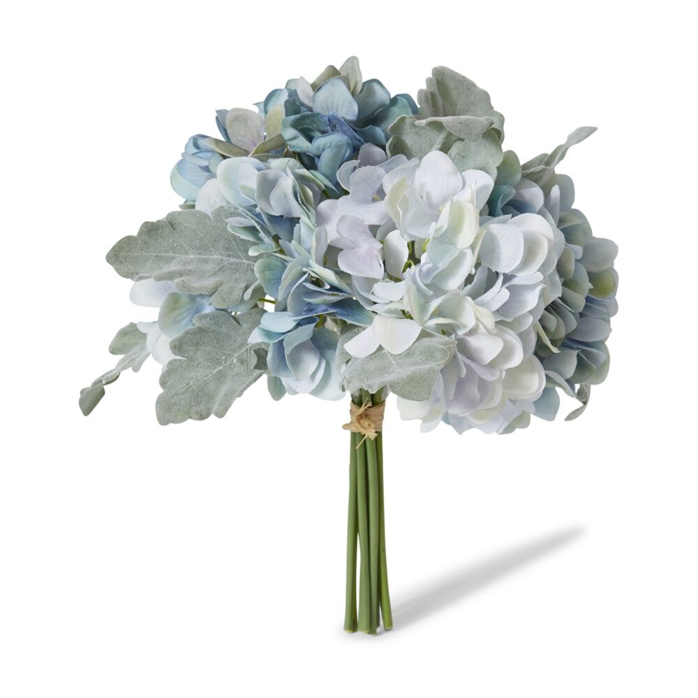 6PK E Style Hydrangea Alice Bouquet Soft Blue Artificial Flowers 25x25x28cm