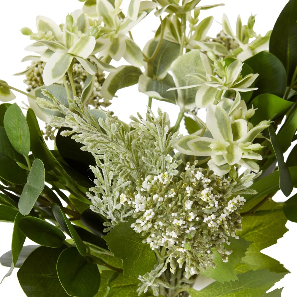 E Style Marginata Seeding Mix Bouquet Grey Green Artificial Flowers 24x38cm