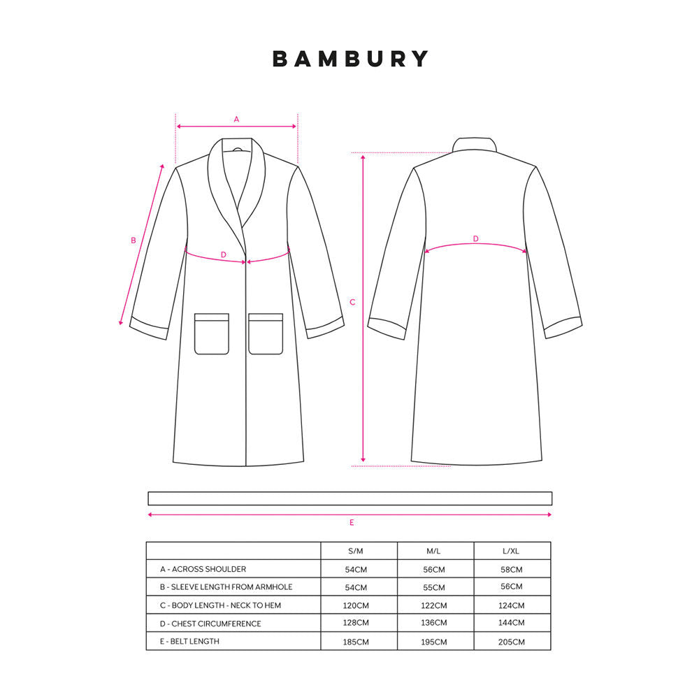 Bambury Channel Fleece Robe Warm Plush Dressing Gown Chocolate