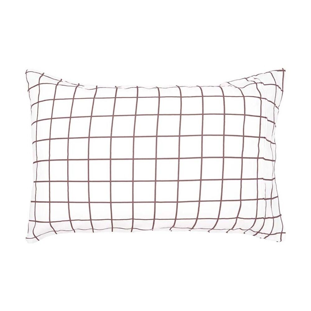 Bambury Grid Boysenberry Flannelette Sheet Set Cotton Bedding