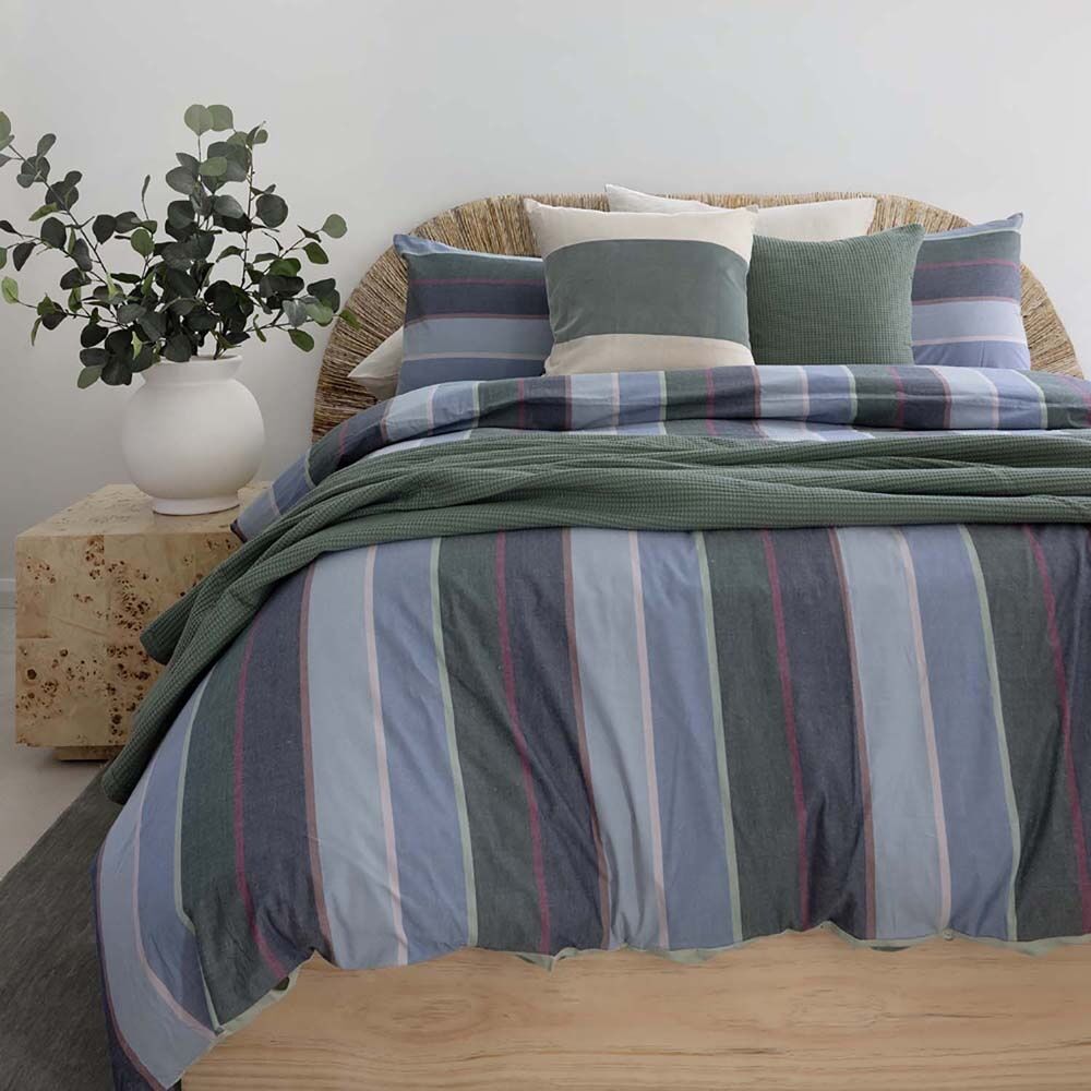 3pc Bambury Kaia Yarn Dyed 100 Percent Cotton Quilt Cover Set Bedding