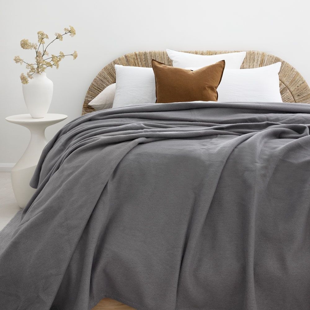 Bambury Carson Wool Bamboo Blanket Warm Breathable Cosy Slate