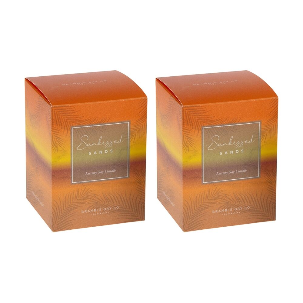 2PK Bramble Bay Ocean Sunkissed Sands Candle W/ Decorations Home Fragrance 300g