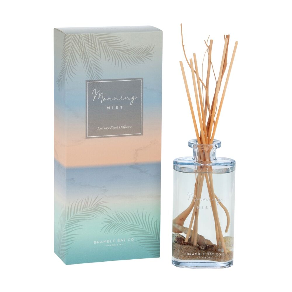 2PK Bramble Bay Ocean Morning Mist Glass Reed Diffuser Home Fragrance 150ml