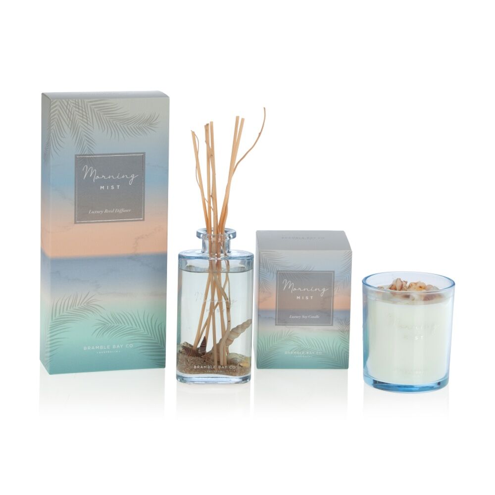 2PK Bramble Bay Ocean Morning Mist Glass Reed Diffuser Home Fragrance 150ml