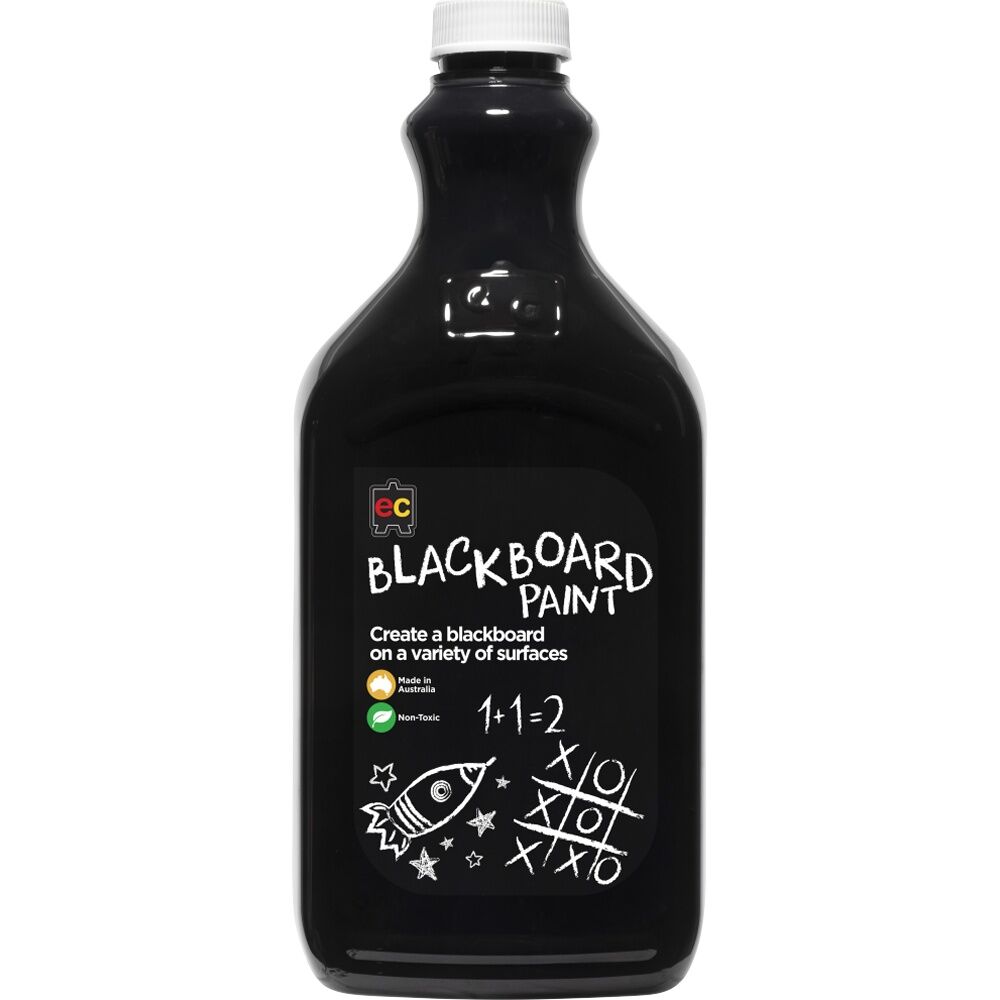 2PK Educational Colours Blackboard Paint Suitable All Surfaces Kids Art/Craft 2L
