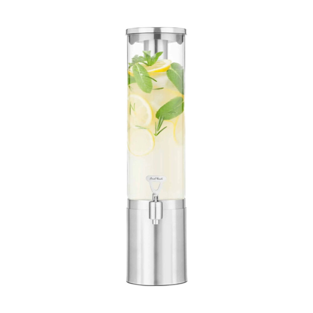 Final Touch Beverage Dispenser Glass Container Stainless Steel Tube 2.5L