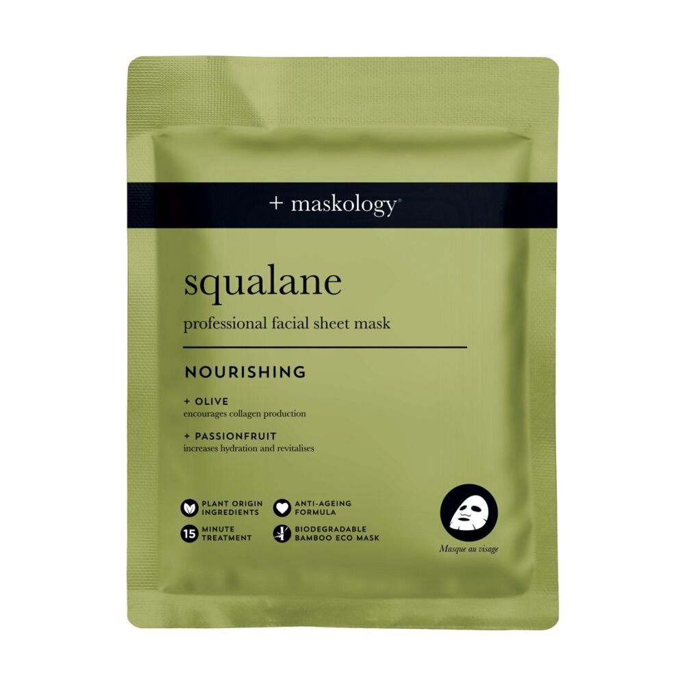 3PK Maskology Squalane Professional Facial Sheet Mask Nourishing Anti-Ageing