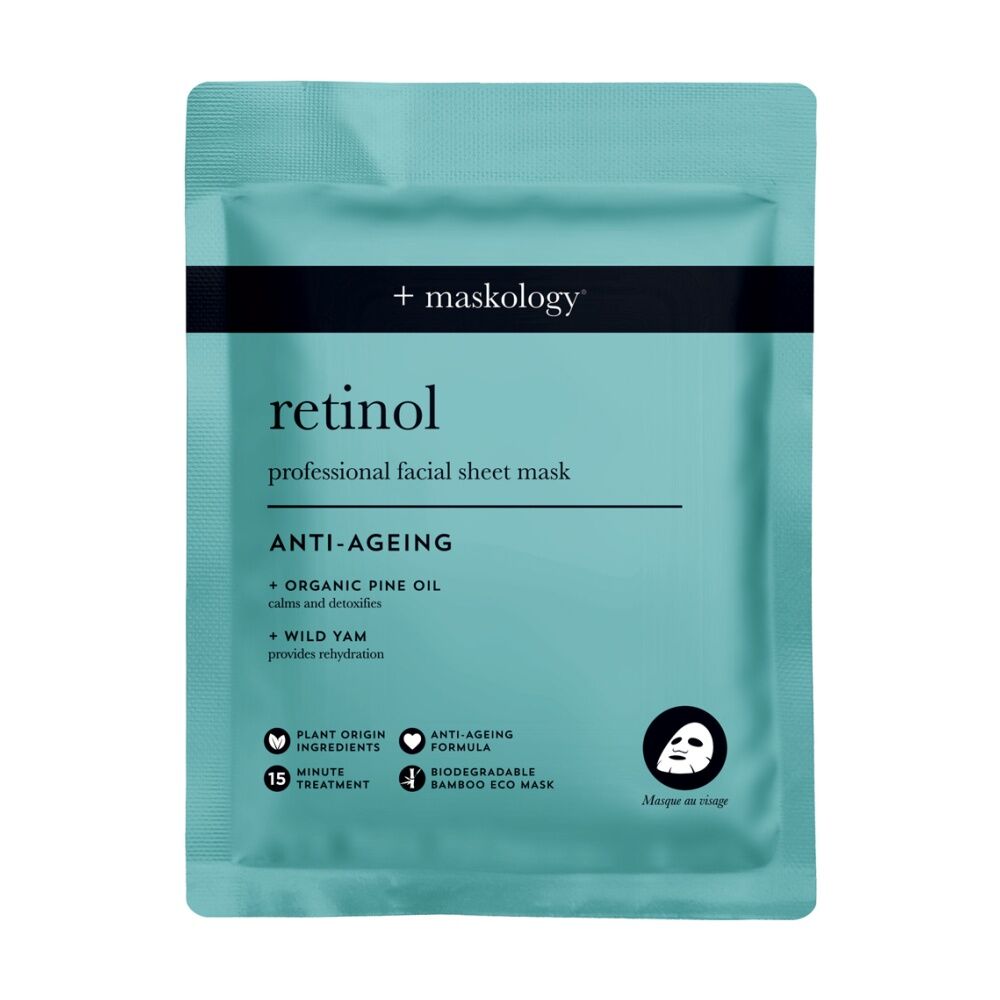 3PK Maskology Retinol Professional Facial Sheet Mask Anti-Ageing Formula