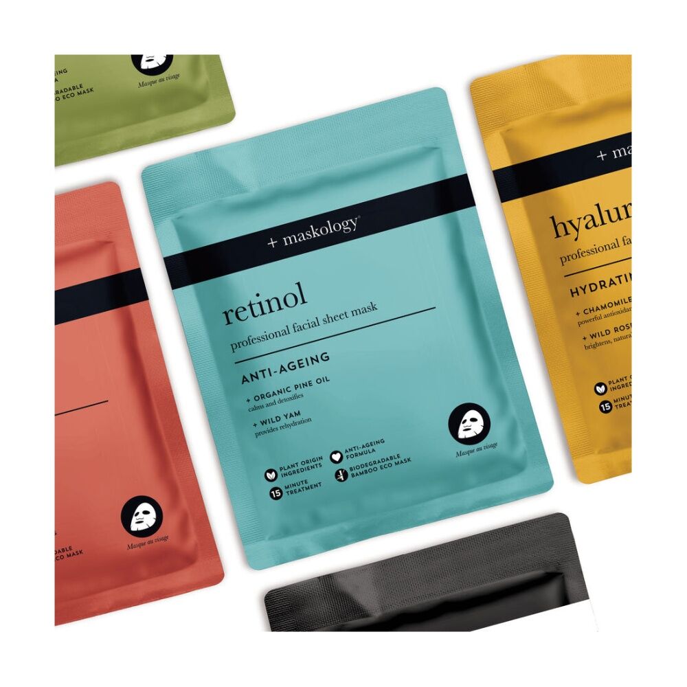 3PK Maskology Retinol Professional Facial Sheet Mask Anti-Ageing Formula