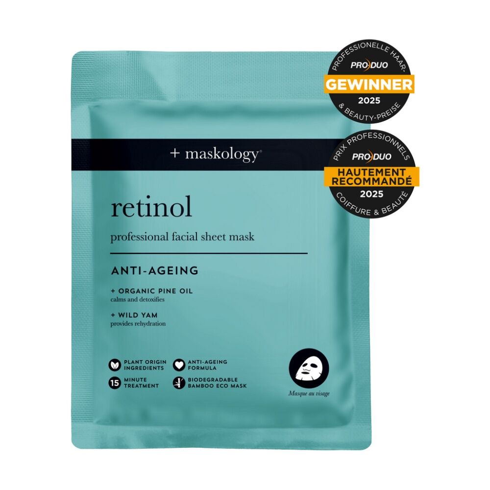 3PK Maskology Retinol Professional Facial Sheet Mask Anti-Ageing Formula